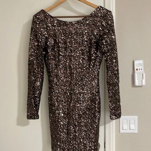 Sequin mini dress. Backless